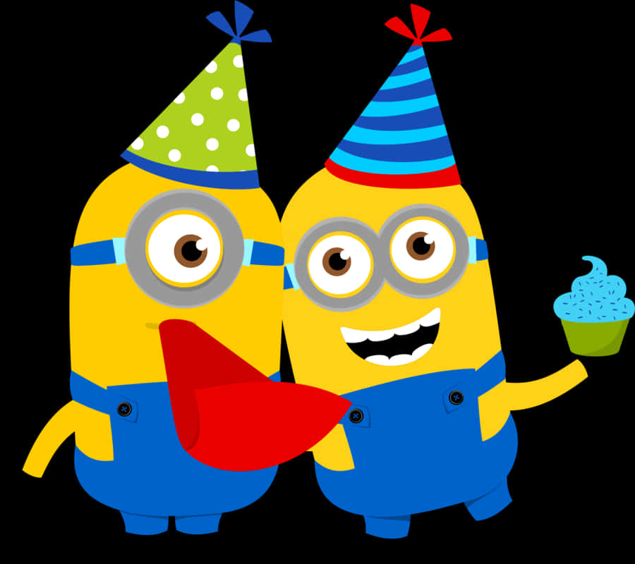 Celebratory Minions Party Clipart PNG