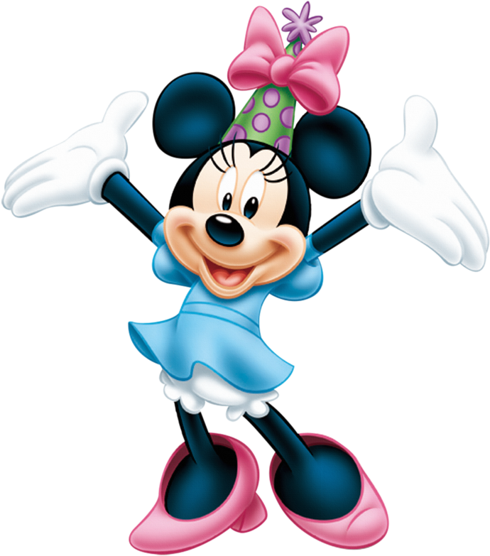Celebratory Minnie Mouse Birthday Hat PNG