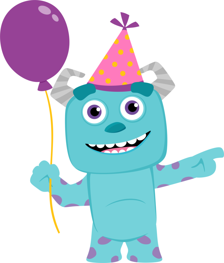 Celebratory Monsterwith Balloon PNG