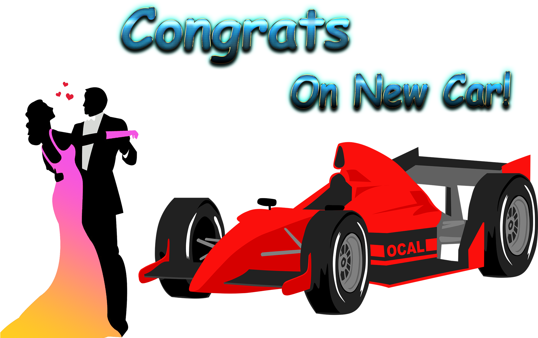 Celebratory Race Car Congratulations PNG