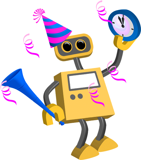 Celebratory Robot New Year Party.png PNG