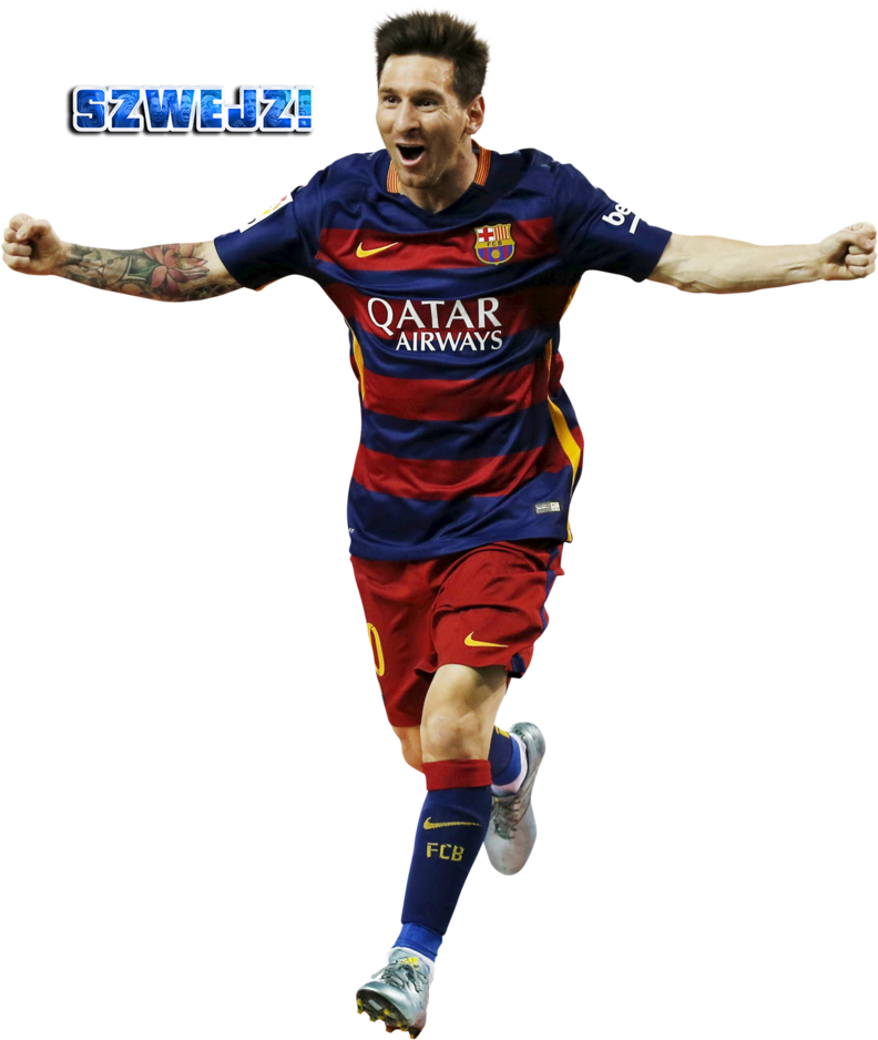 Celebratory Soccer Player F C Barcelona PNG