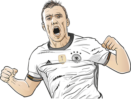 Celebratory Soccer Player Illustration PNG