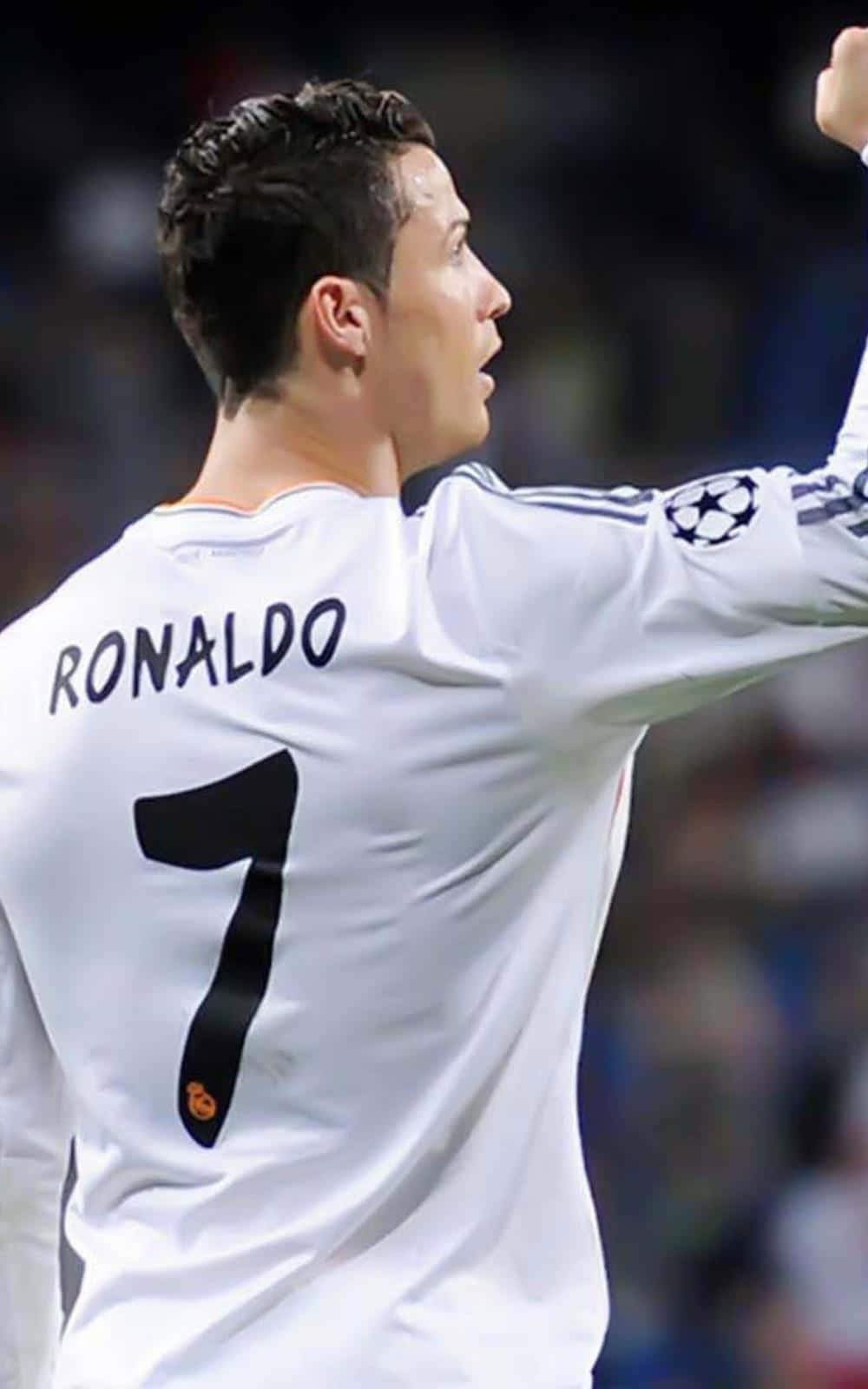 Celebratory Soccer Player Ronaldo Number7 Wallpaper