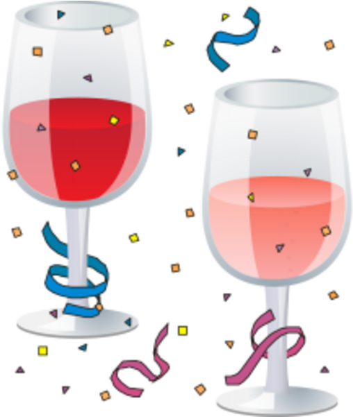Celebratory Wine Glasses Clipart.png PNG