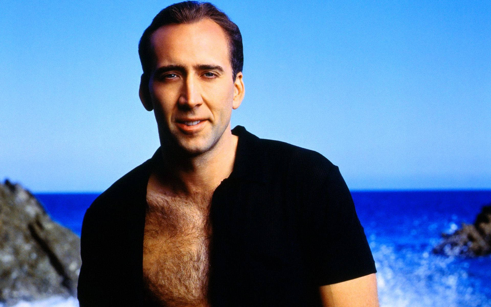Celebrity Nicolas Cage At The Sea