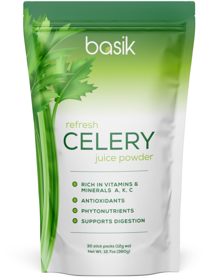 Celery Juice Powder Packet Basik Brand PNG