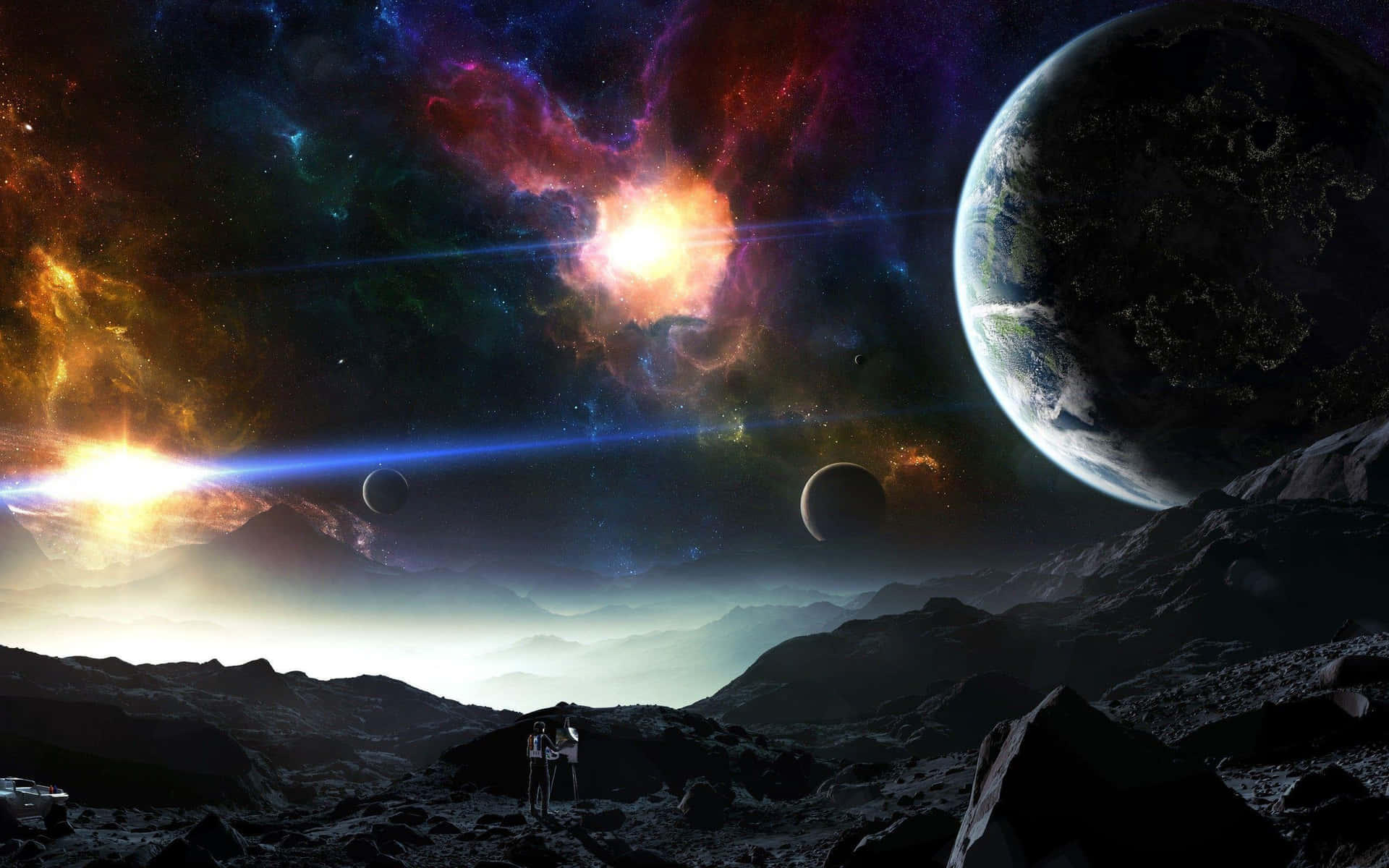 Planets And Stars Celestial Objects Background