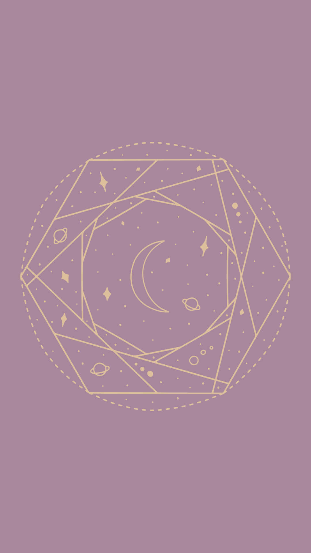 Gold And Purple Celestial Background