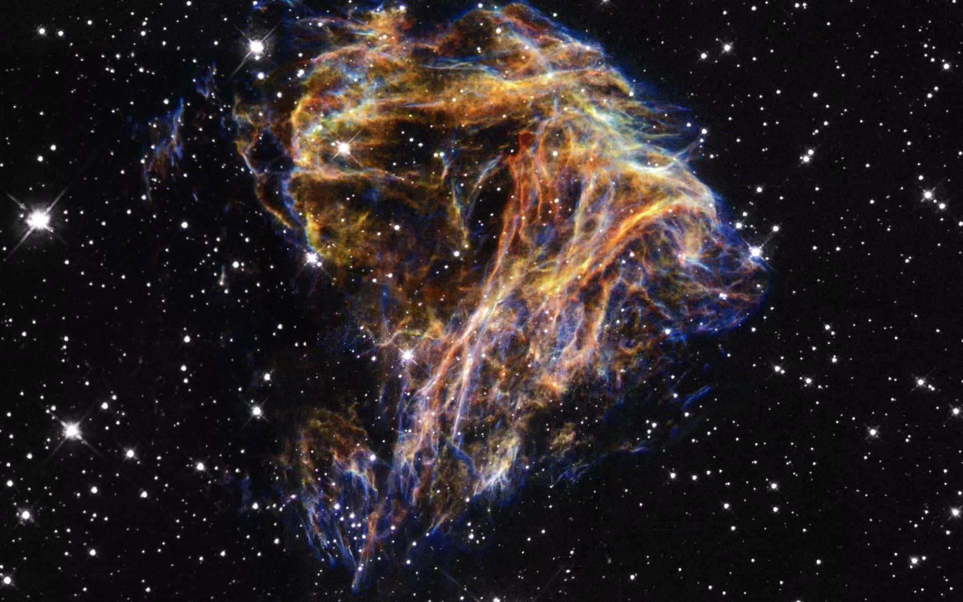 Gold Nebula Clouds Celestial Background
