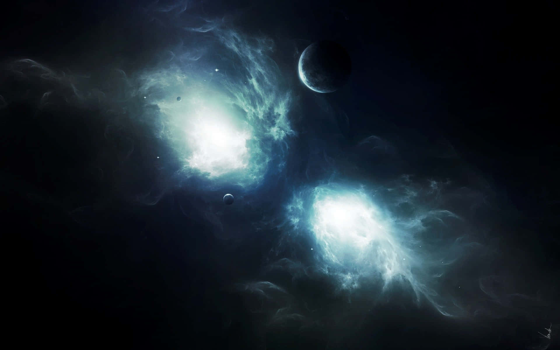 Two Bright Stars Celestial Background