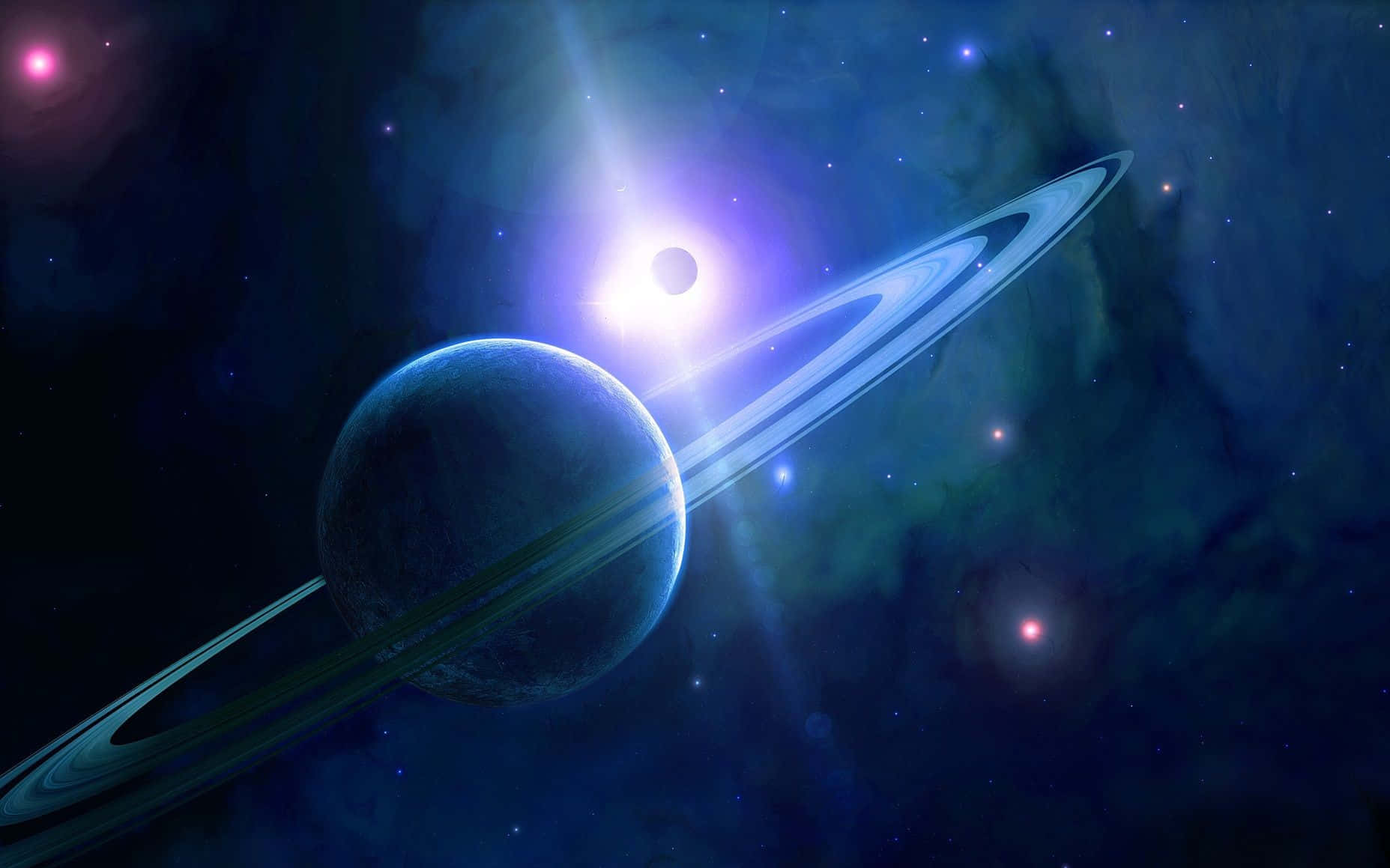 Fondode Pantalla De Objetos Celestiales Del Planeta Saturno.