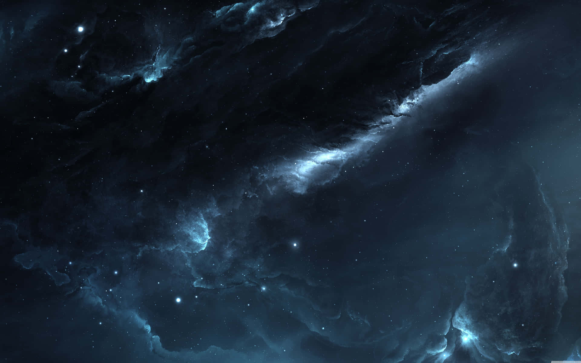 Blue Nebula And Stars Celestial Background