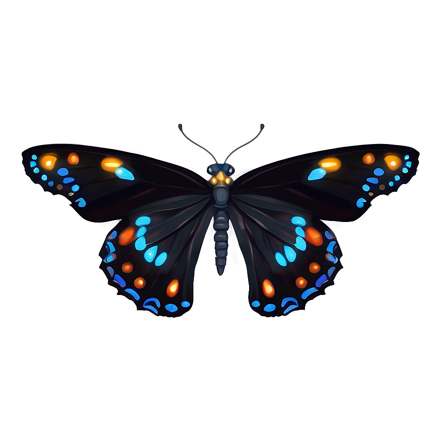 Celestial Black Butterfly Png 06252024 PNG