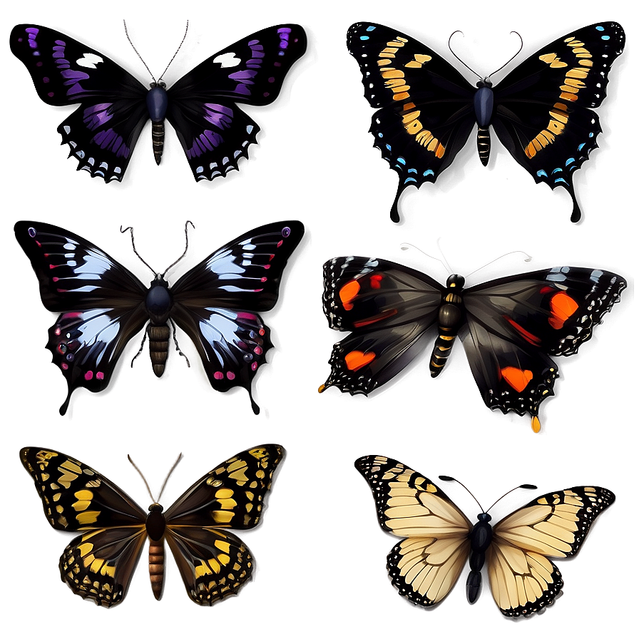 Celestial Black Butterfly Png Bhr PNG