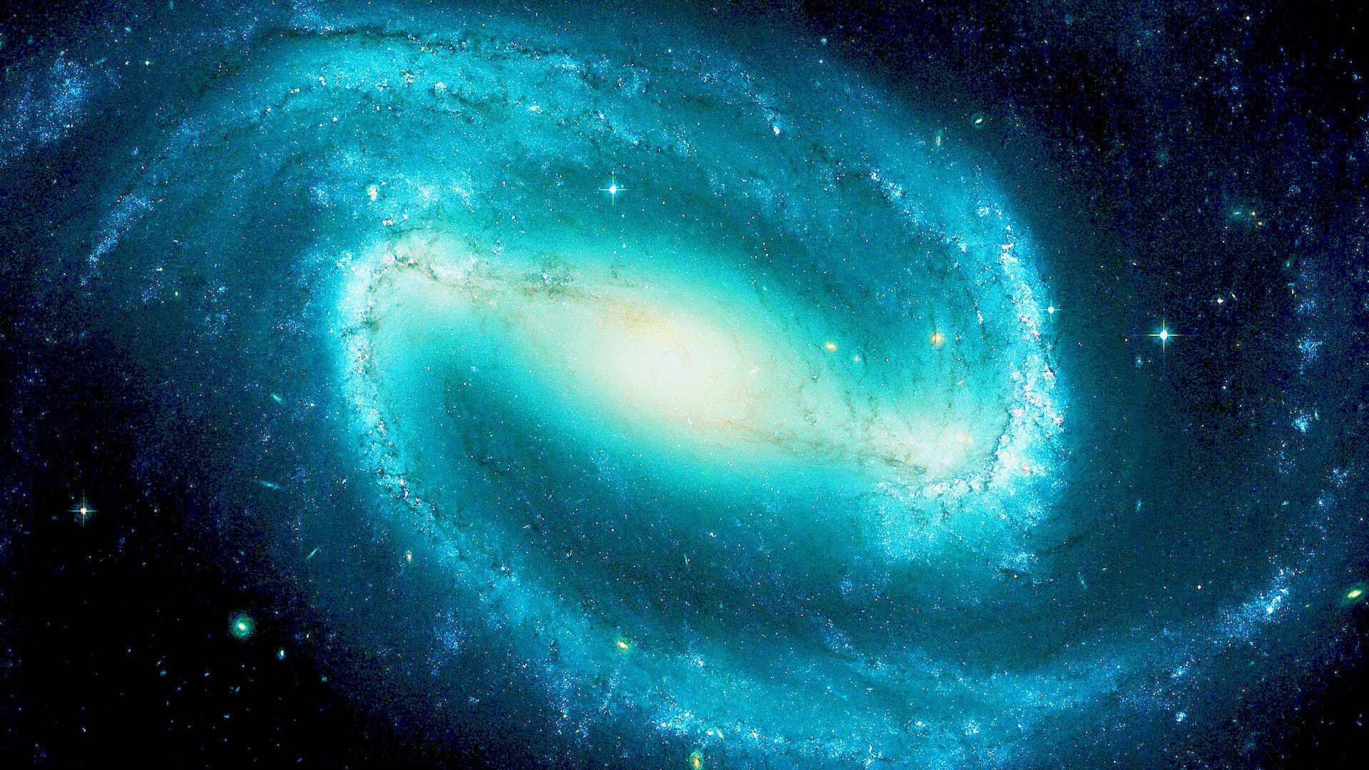Celestial Body In Blue Galaxy Wallpaper