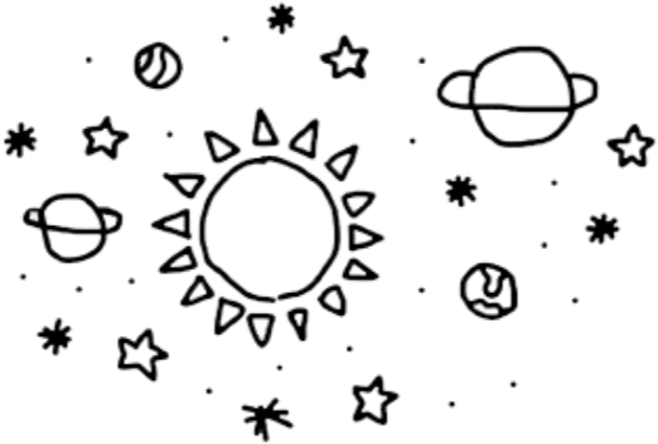 Celestial Doodles Space Theme PNG
