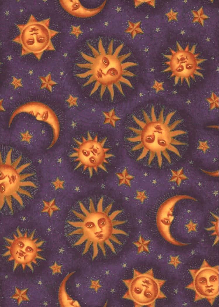 Celestial Fabric Pattern Wallpaper