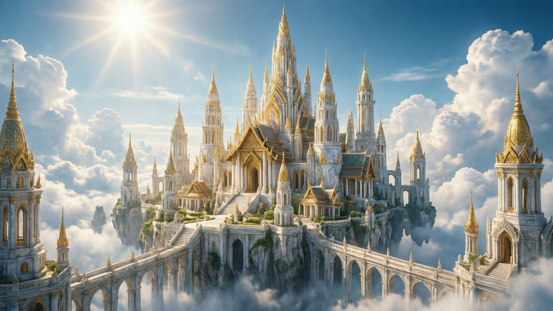 Metropolis Surgawi Wallpaper