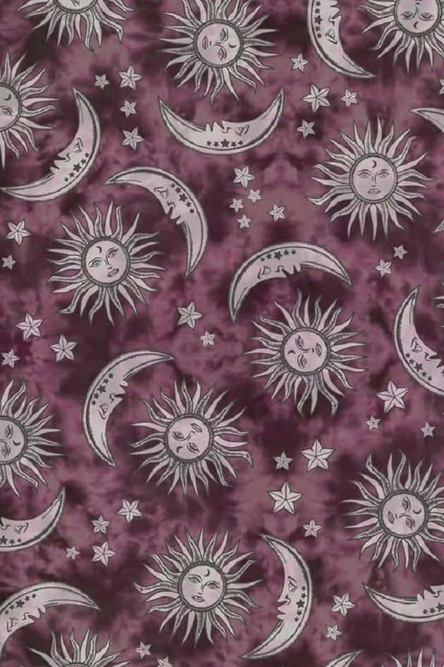 Celestial Pattern Fabric Design Wallpaper