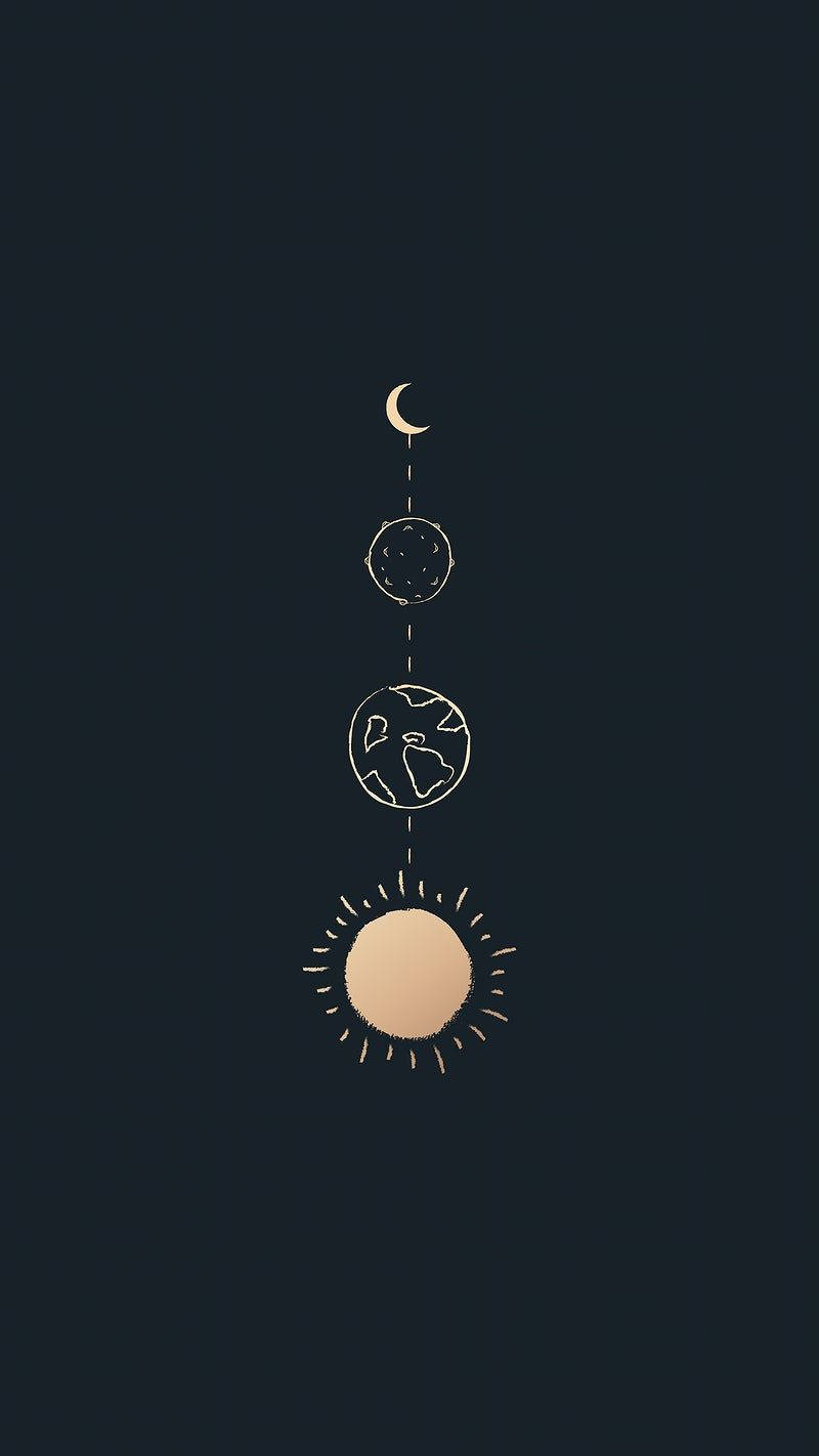 Celestial Planets Pretty Phone Wallpaper