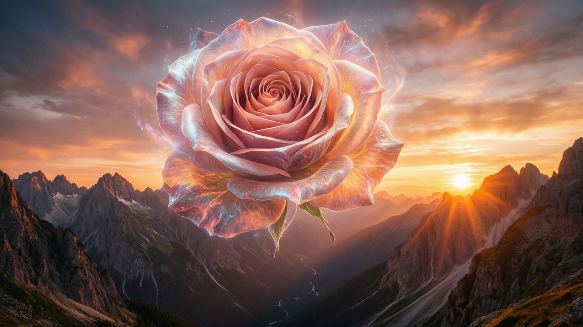 Hemelse Roos Zonsondergang Achtergronden