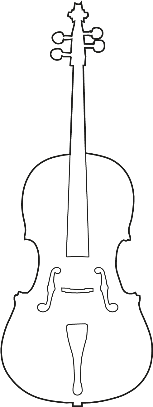 Cello Outline Vector PNG