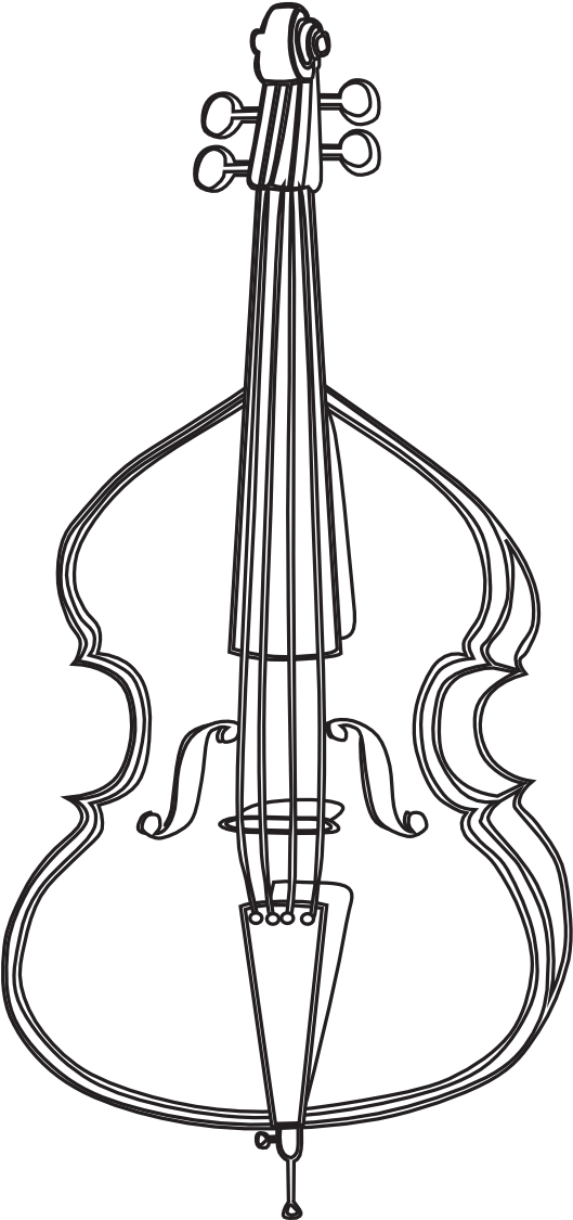 Cello_ Outline_ Vector_ Art PNG