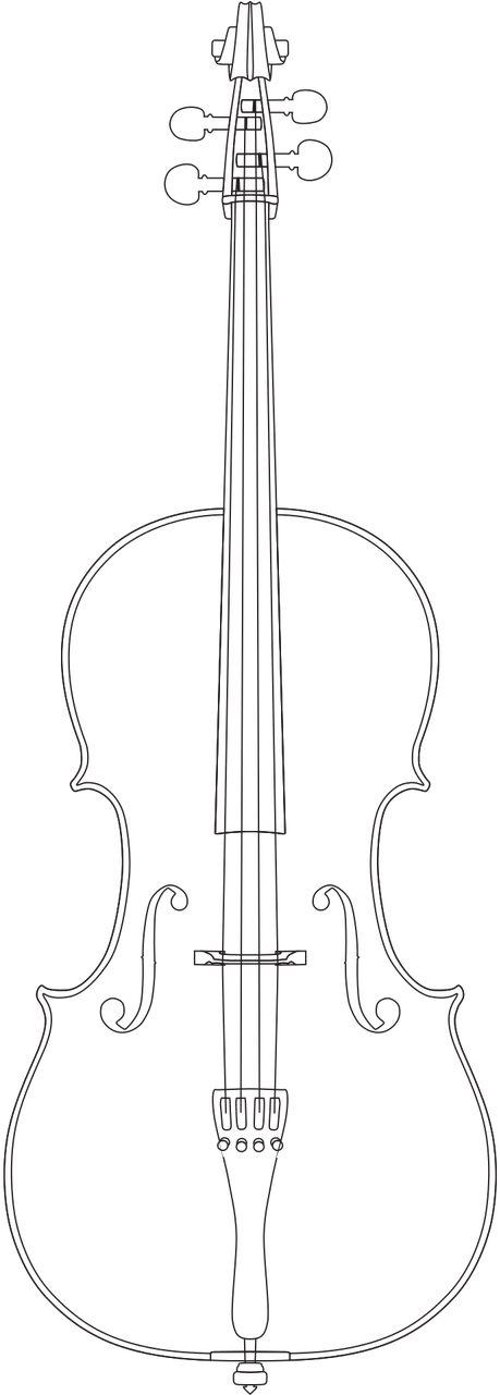 Cello_ Outline_ Vector_ Art PNG