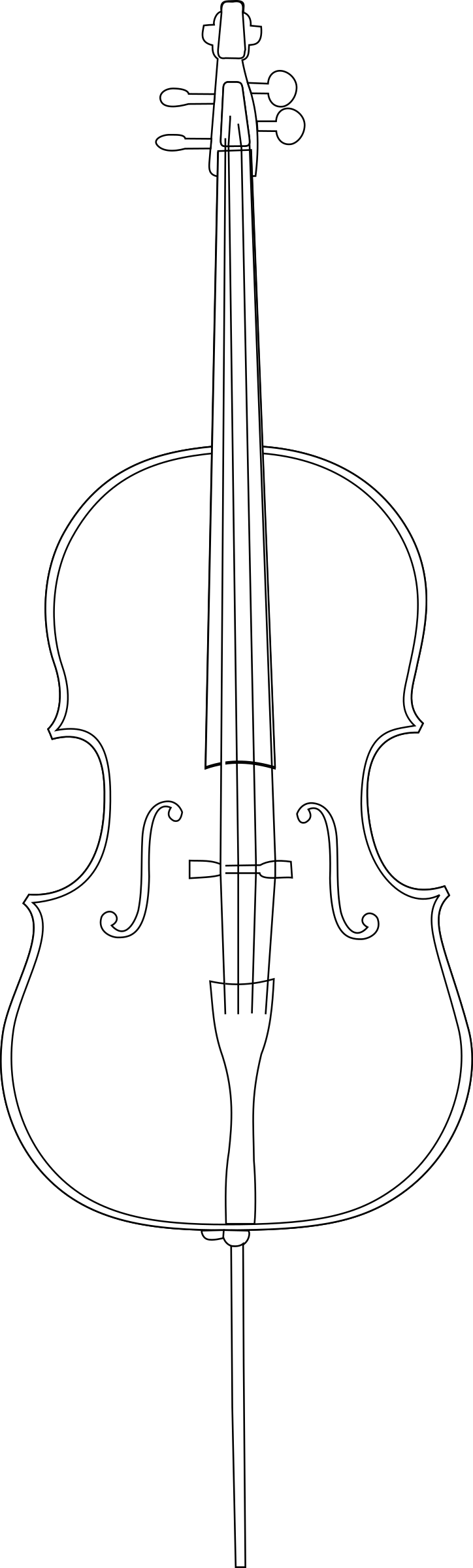 Cello_ Outline_ Vector_ Art PNG