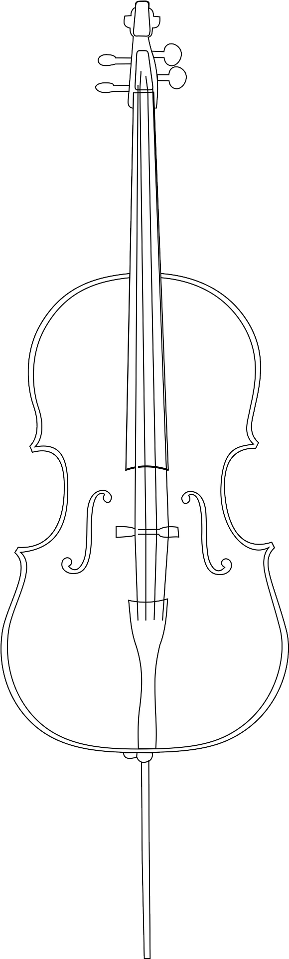 Cello_ Outline_ Vector_ Art PNG