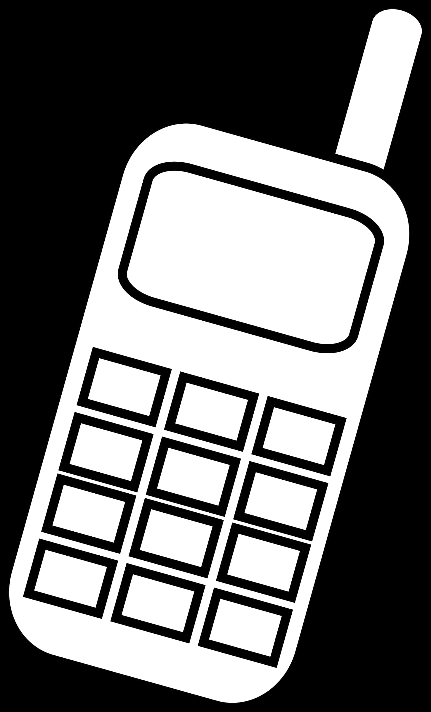 Cellphone Icon Blackand White PNG