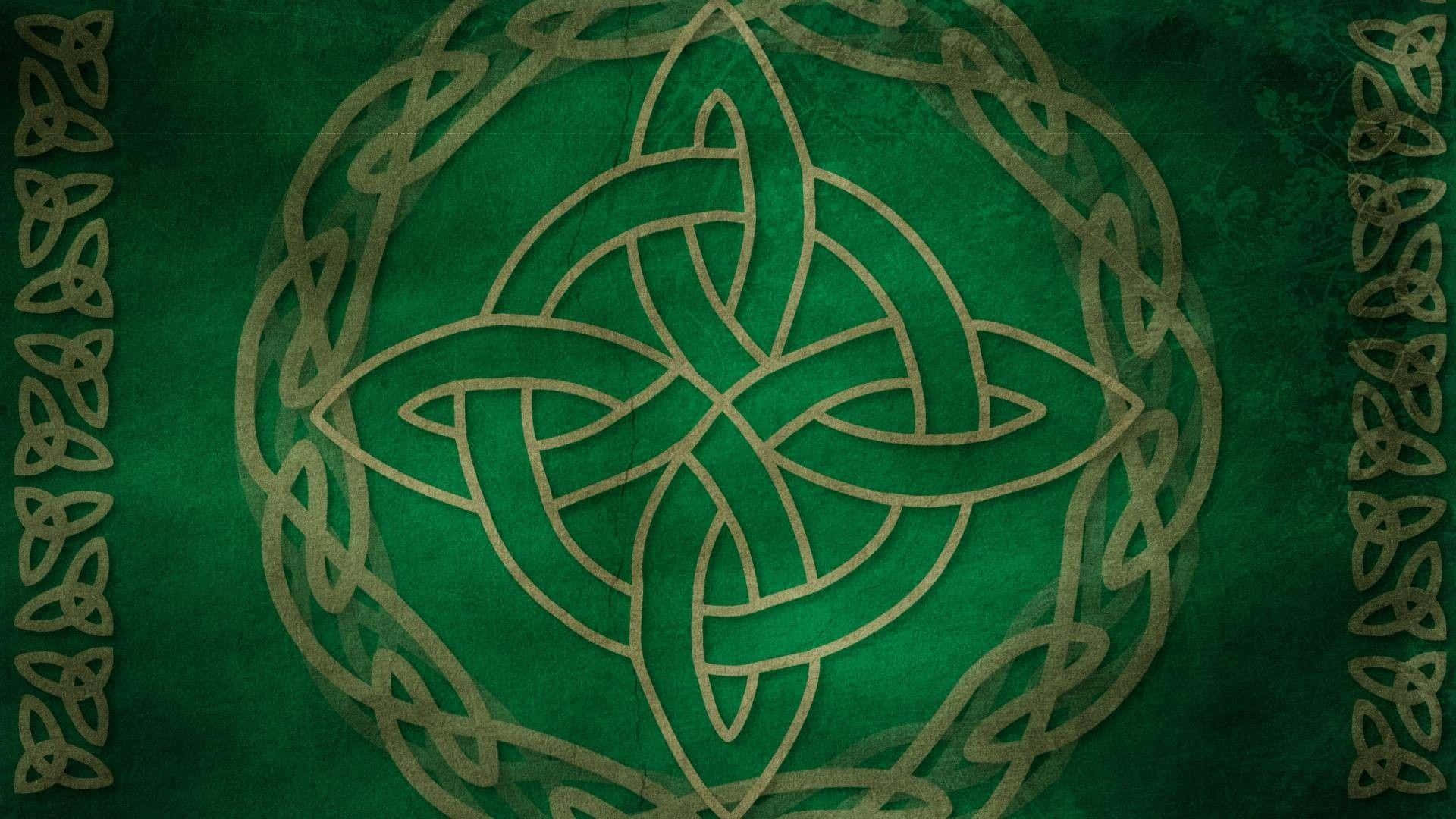 Celtic Knots On A Green Background