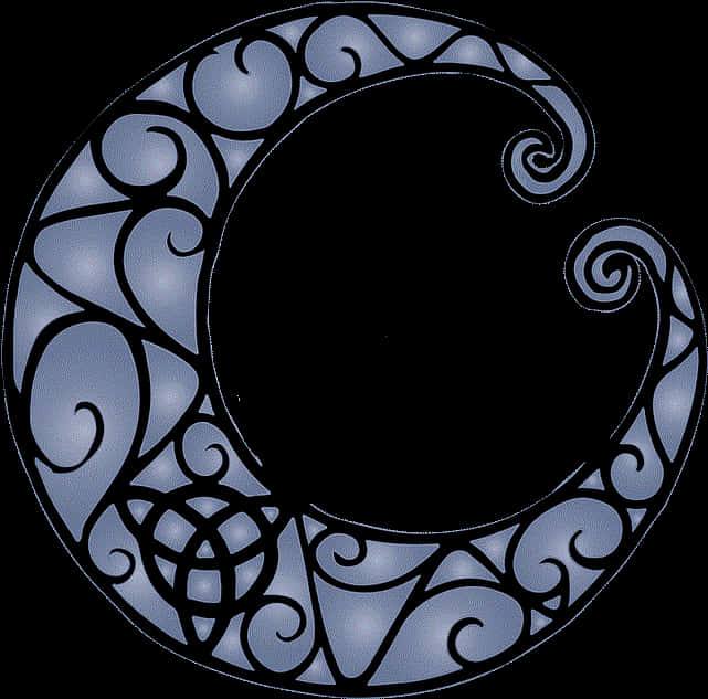 Celtic Crescent Moon Design PNG