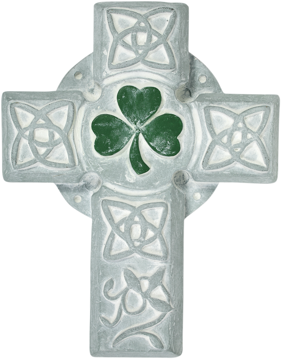 Download Celtic Crosswith Clover Carvings | Wallpapers.com