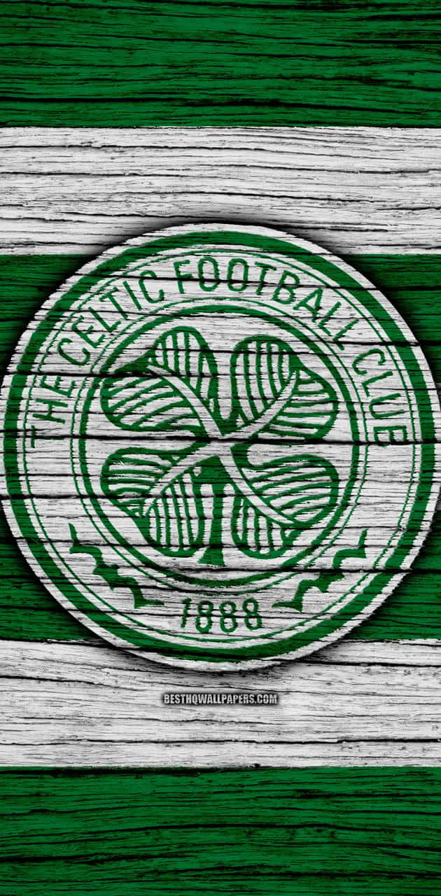 Celtic FC logo på en træ baggrund Wallpaper