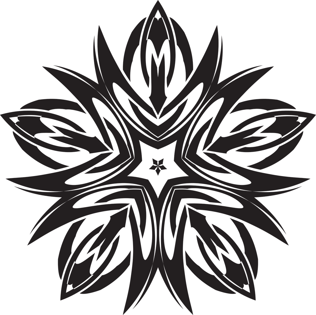 Celtic Inspired Black Star Pattern PNG