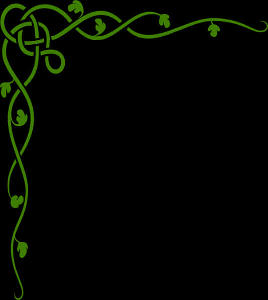 Celtic Inspired Green Vine Design PNG