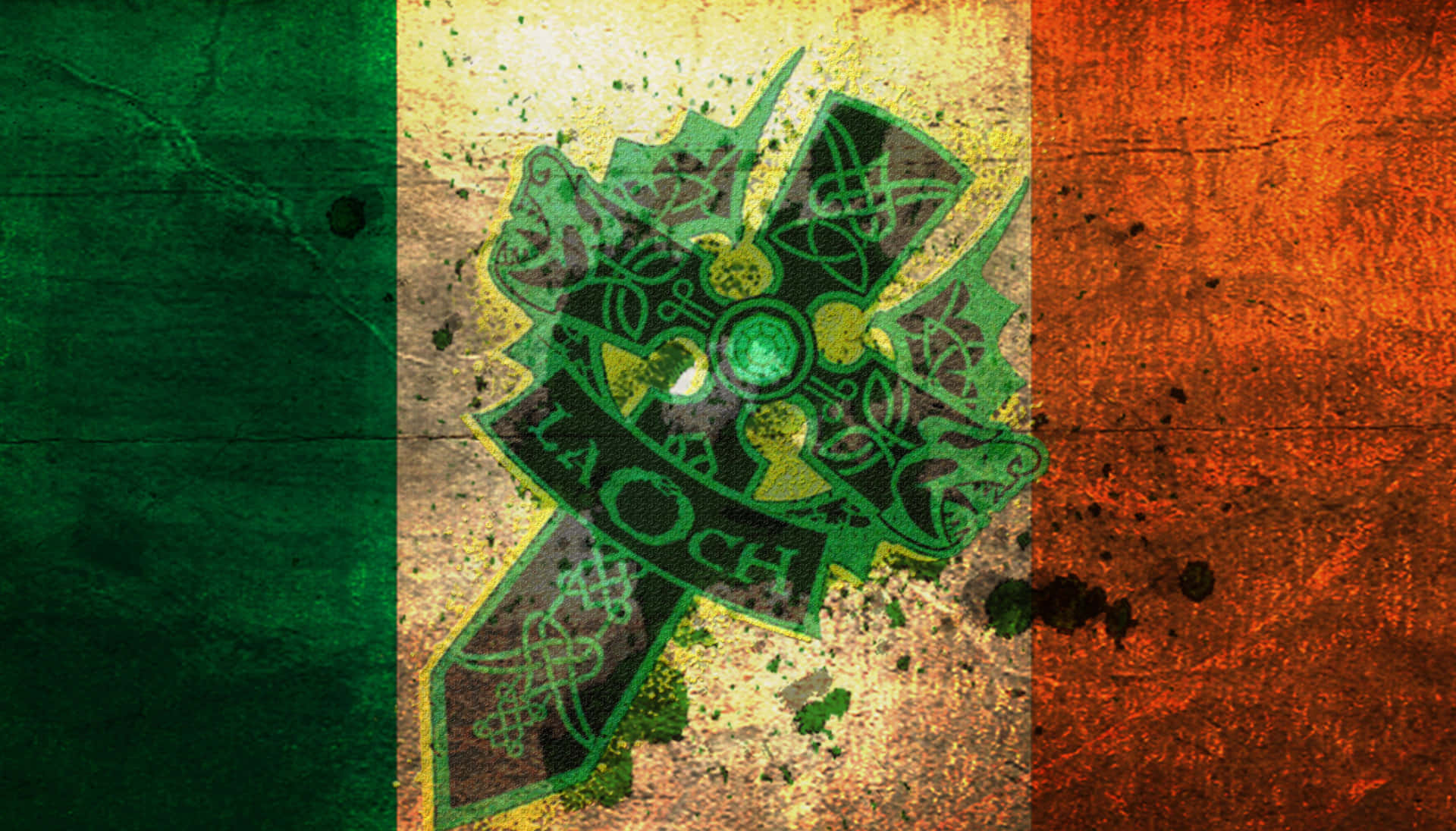 Cruzcelta Irlandesa En La Bandera. Fondo de pantalla