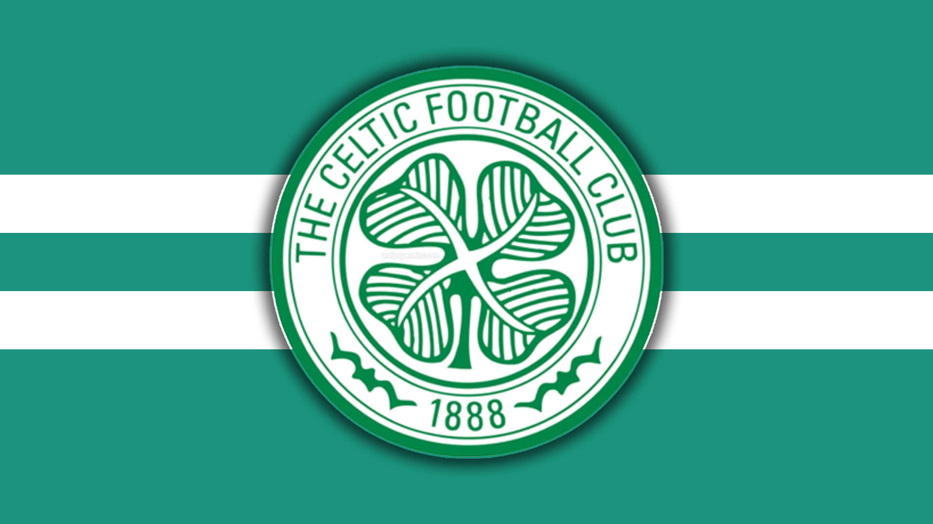 Celtic Fc Logo On A Green And White Background Wallpaper