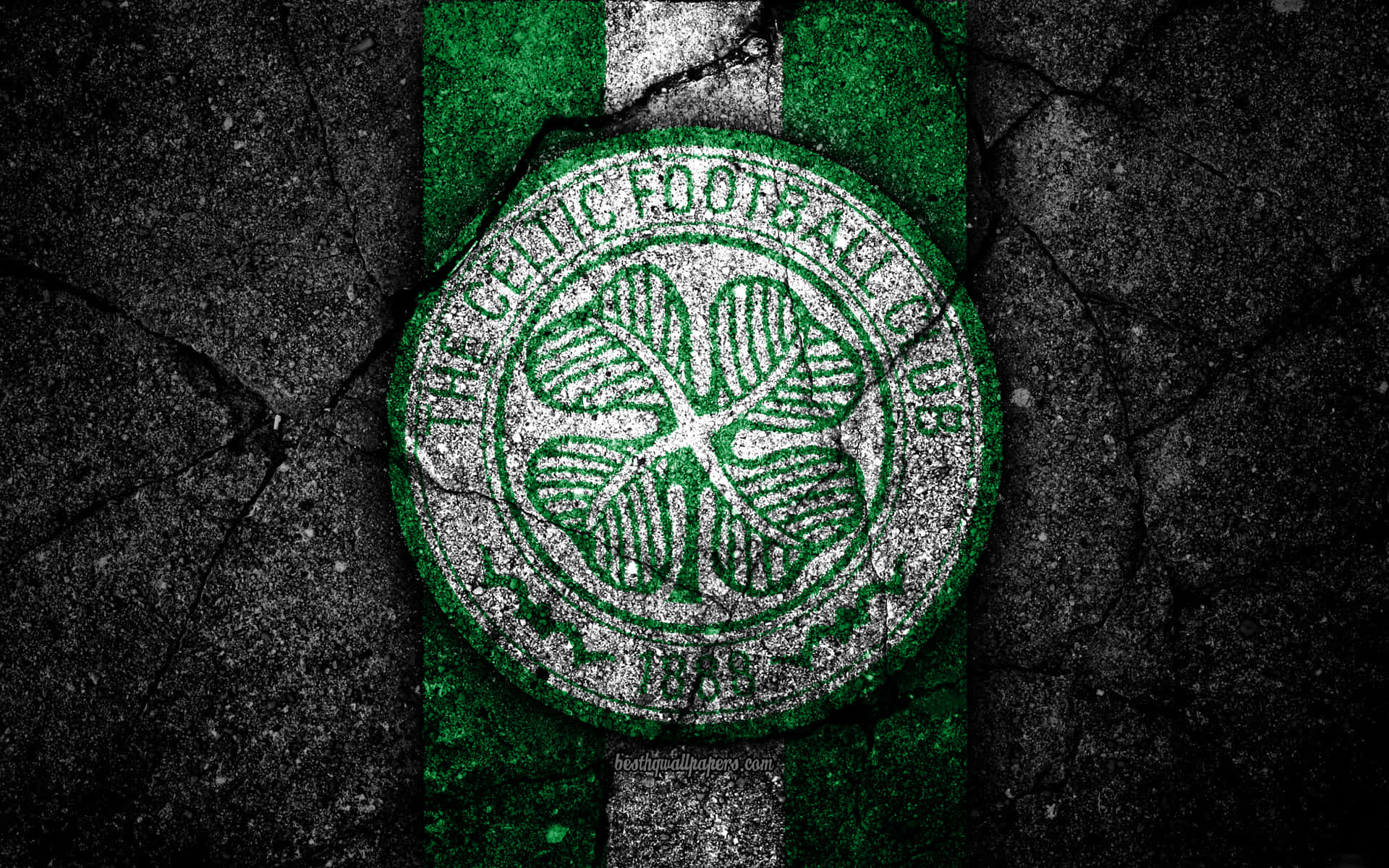 Celtic Fc Logo On A Black Background Wallpaper