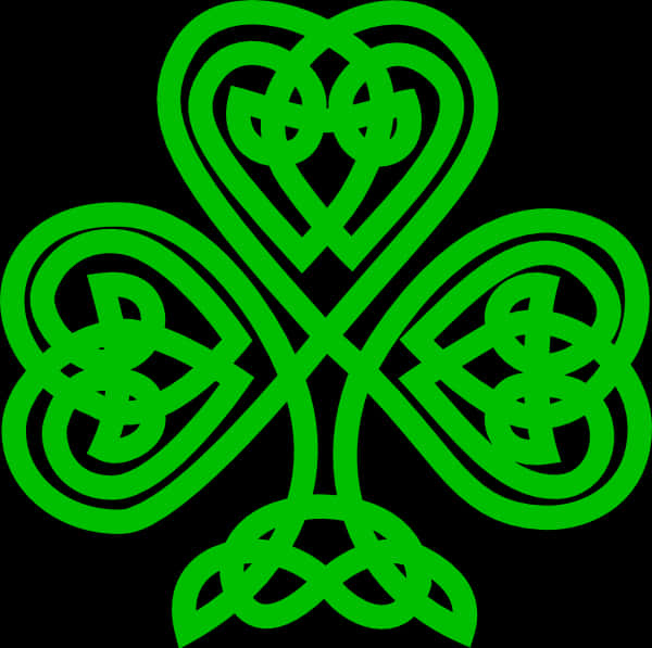 Celtic Shamrock Design Green PNG
