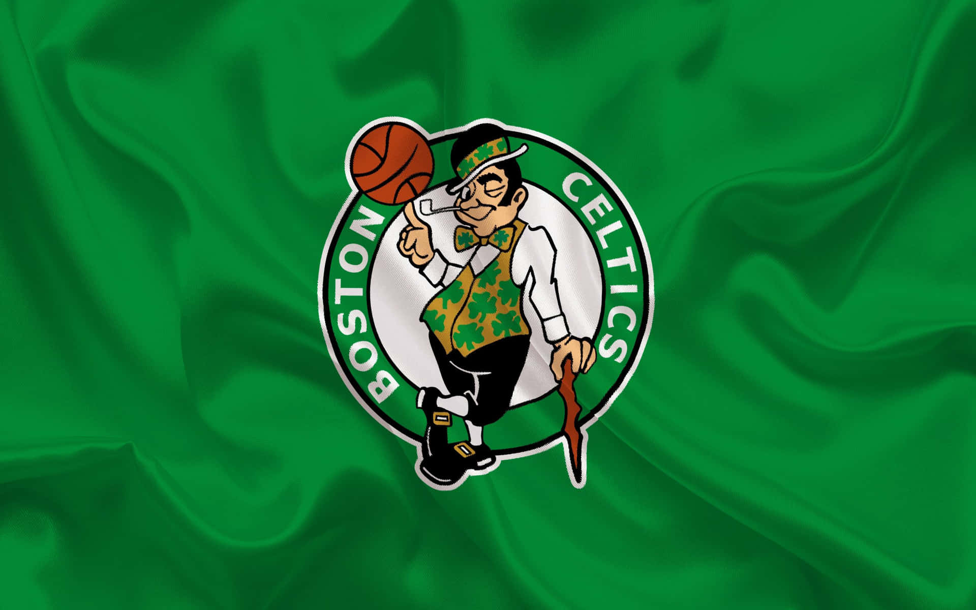 Logoen fra Boston Celtics pryder tapetet. Wallpaper