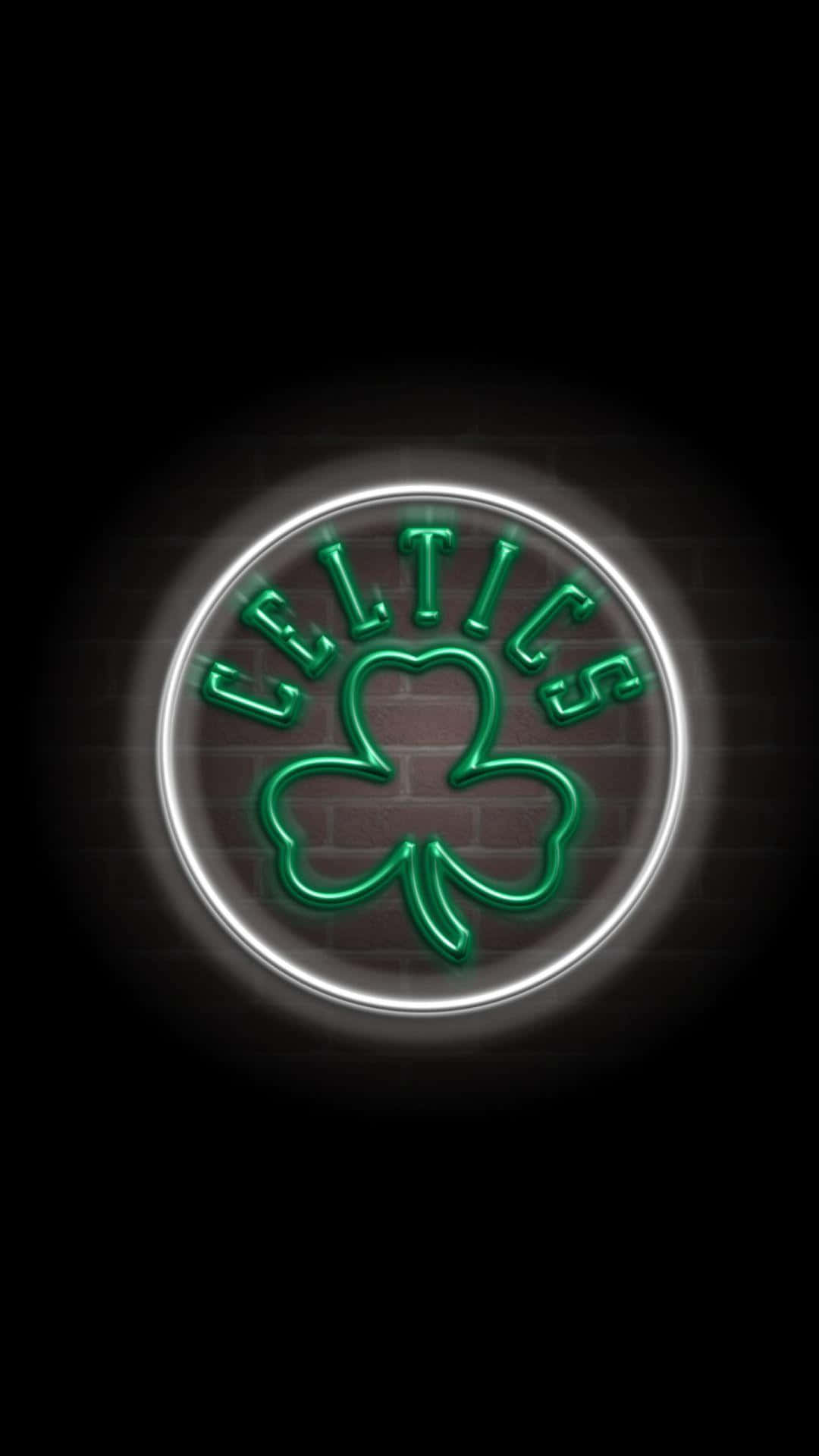 Logotipode Los Celtics En Color Verde Neón. Fondo de pantalla