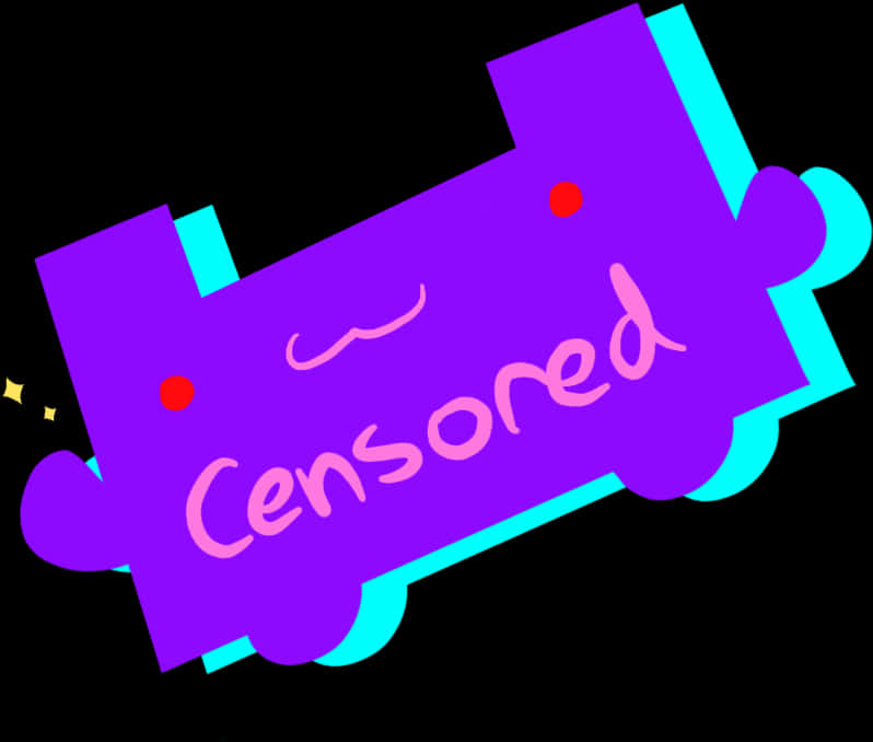 Censored Purple Banner PNG
