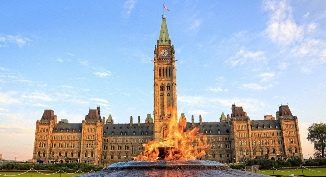 Centennial Flame And Ottawa Parliament Wallpaper