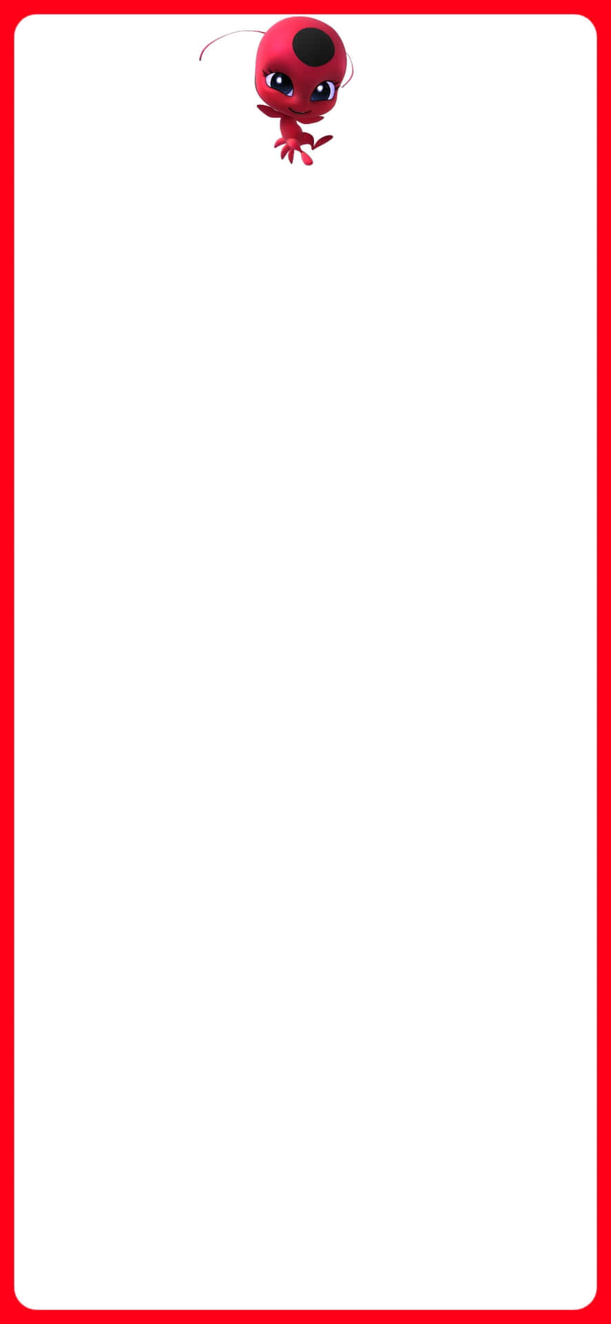 En rød og hvid ramme med en rød og hvid monster. Wallpaper