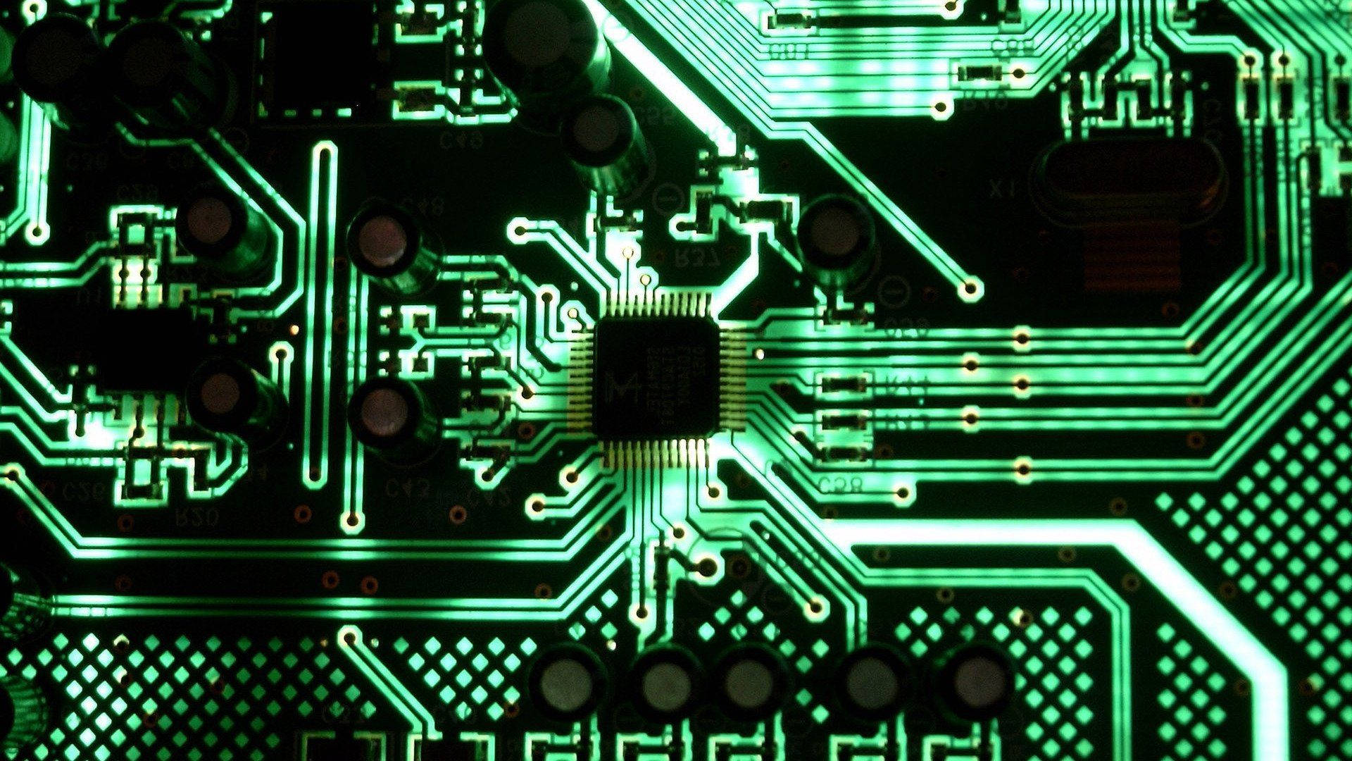 Centered Microchip, Circuit Board Picture