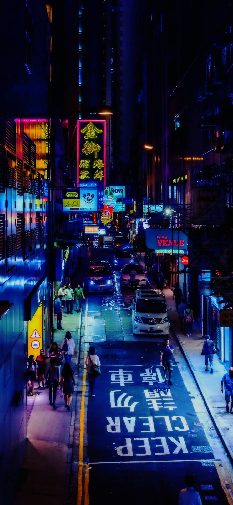 Central Hong Kong Neon City At Night Wallpaper