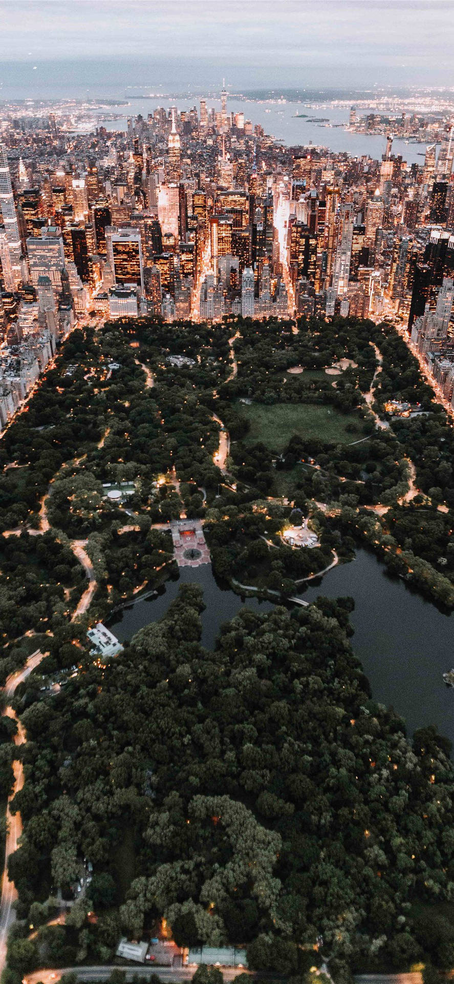 Udsigt til Central Park i New York iPhone Wallpaper Wallpaper